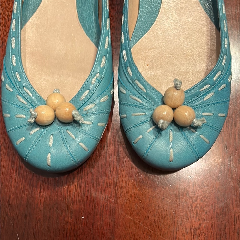 2/$30 Turquoise Ruched Flats - Picture 3 of 7
